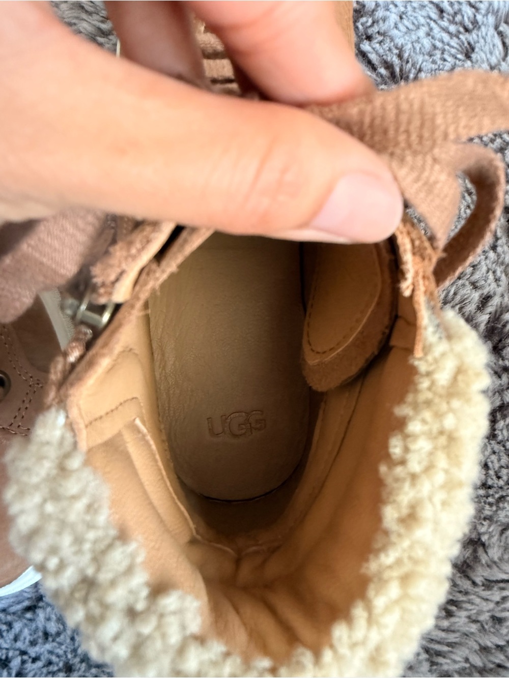 UGG Women's Chestnut High-Top Shearling-Trim Sneakers - Picture 7 of 10